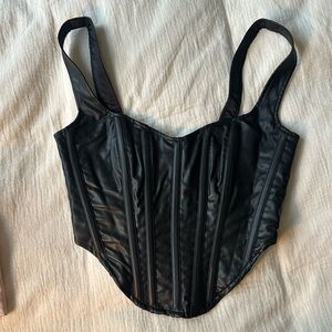 Bardot Elegant Black Leather Corset